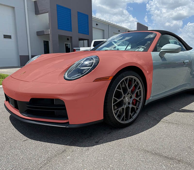 Full Front PPF coverage on Porsche